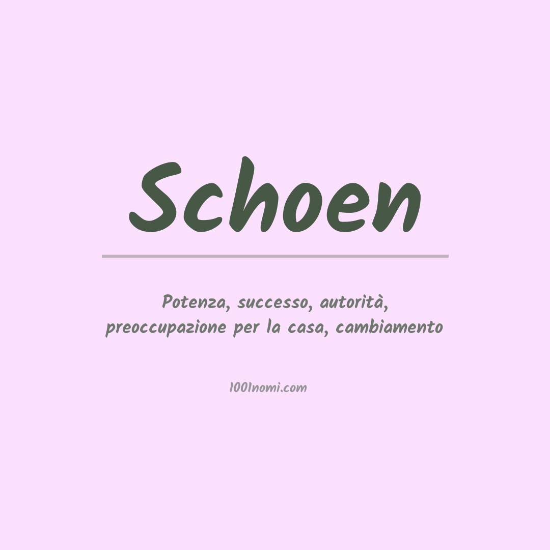 Significato del nome Schoen