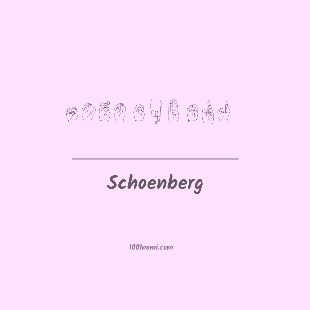 Schoenberg nella lingua dei segni