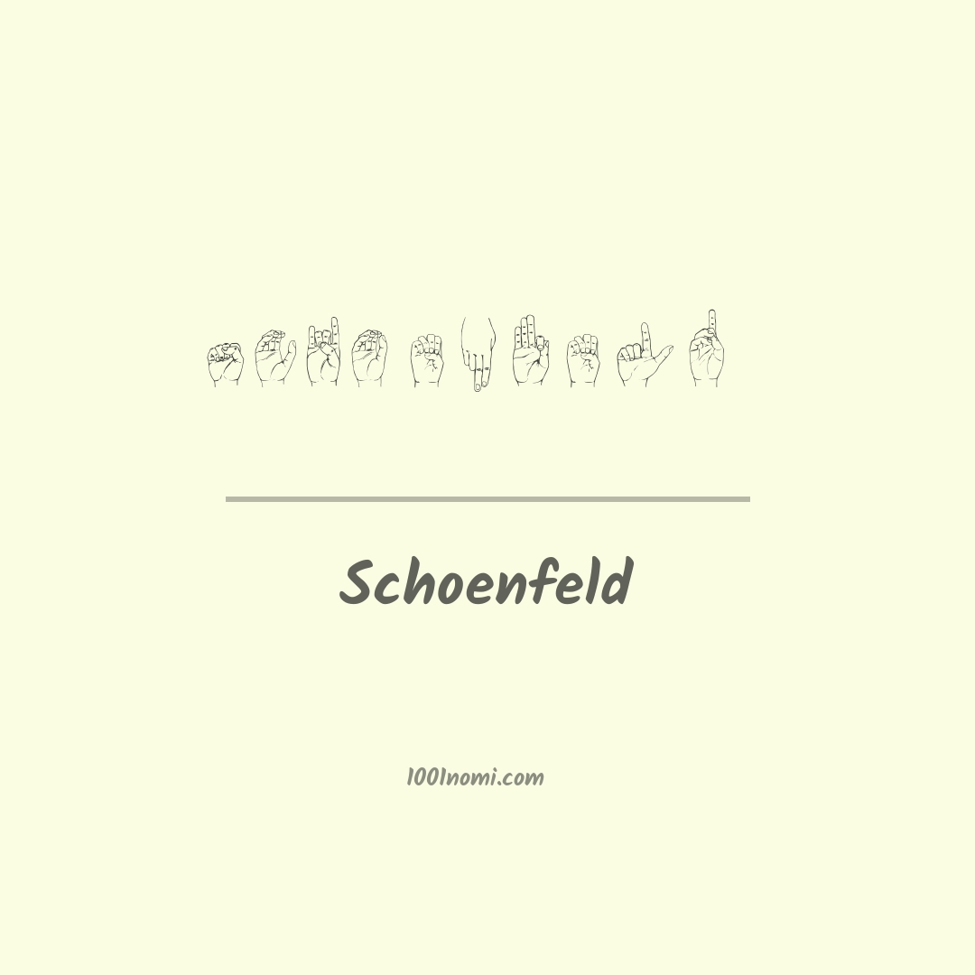 Schoenfeld nella lingua dei segni Schoenfeld nella lingua dei segni