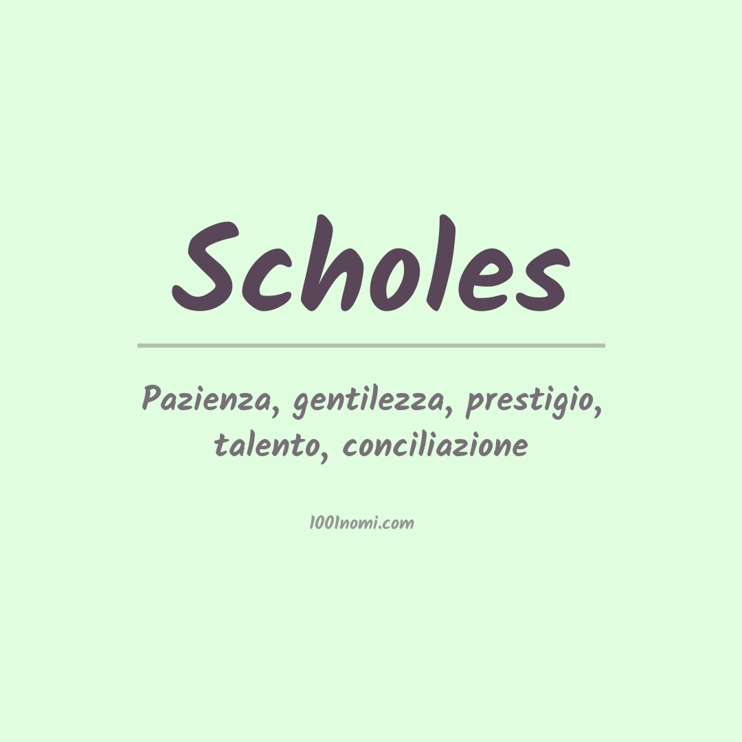 Significato del nome Scholes