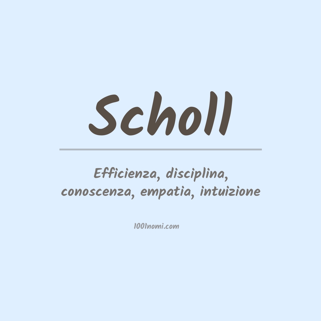 Significato del nome Scholl