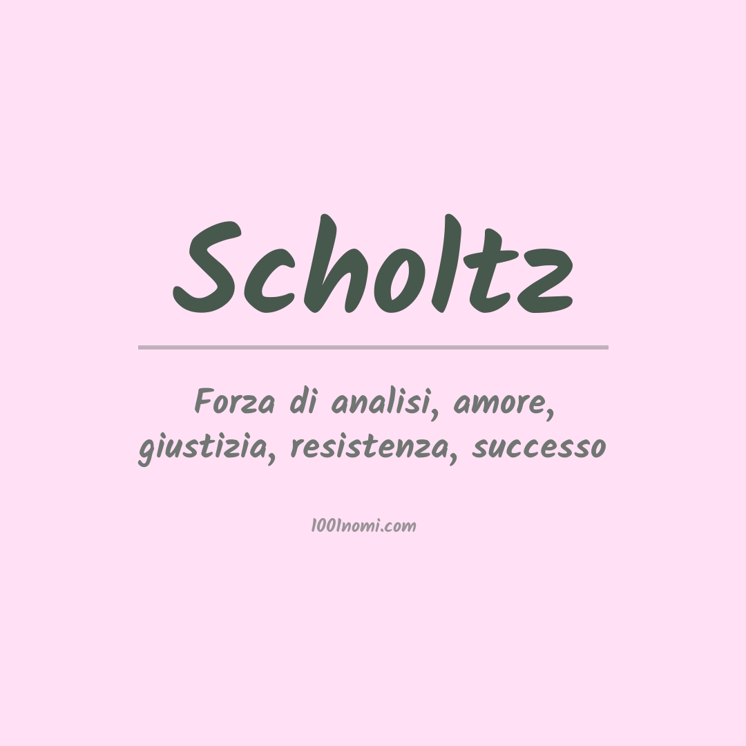 Significato del nome Scholtz