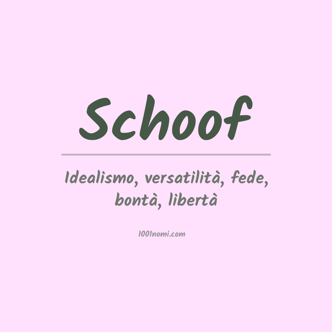 Significato del nome Schoof