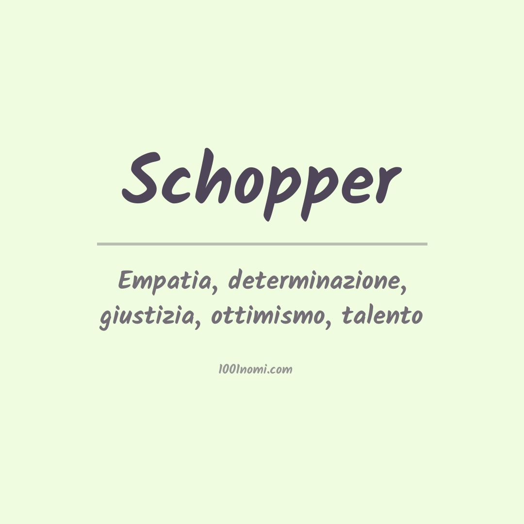 Significato del nome Schopper