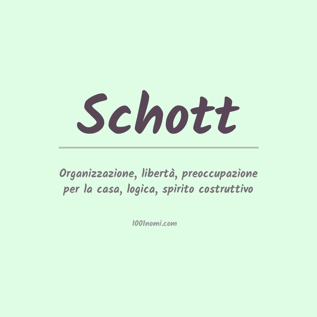 Significato del nome Schott