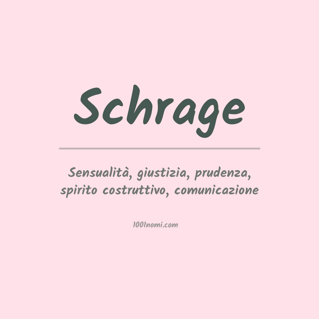 Significato del nome Schrage