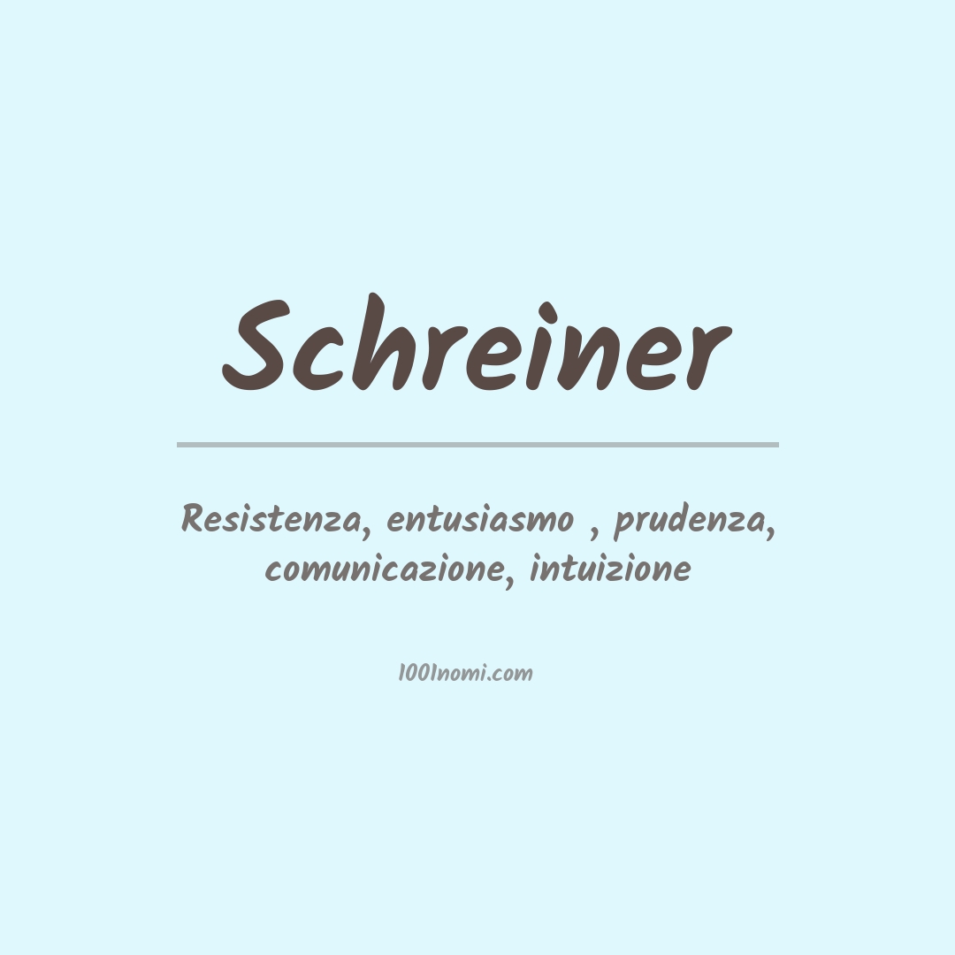 Significato del nome Schreiner