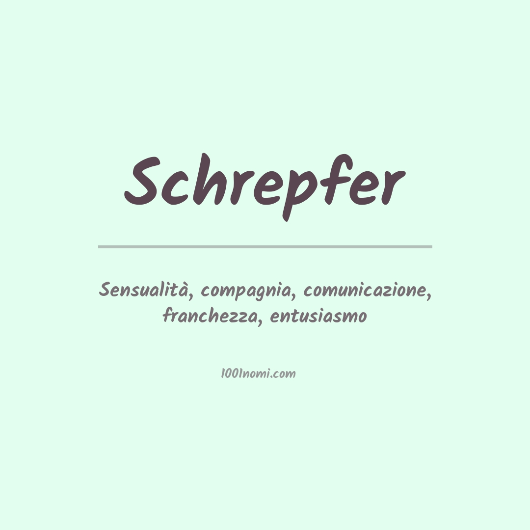 Significato del nome Schrepfer