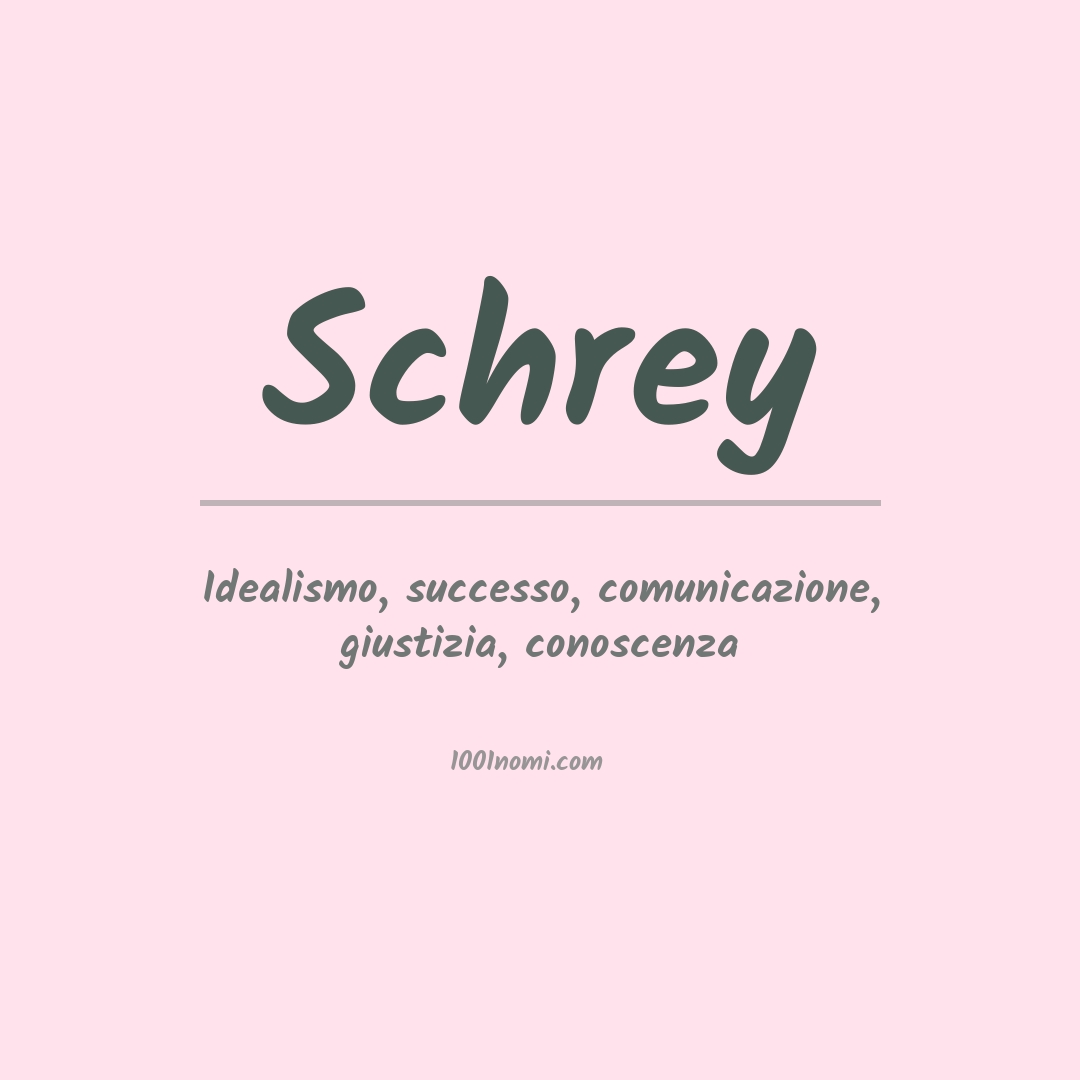 Significato del nome Schrey