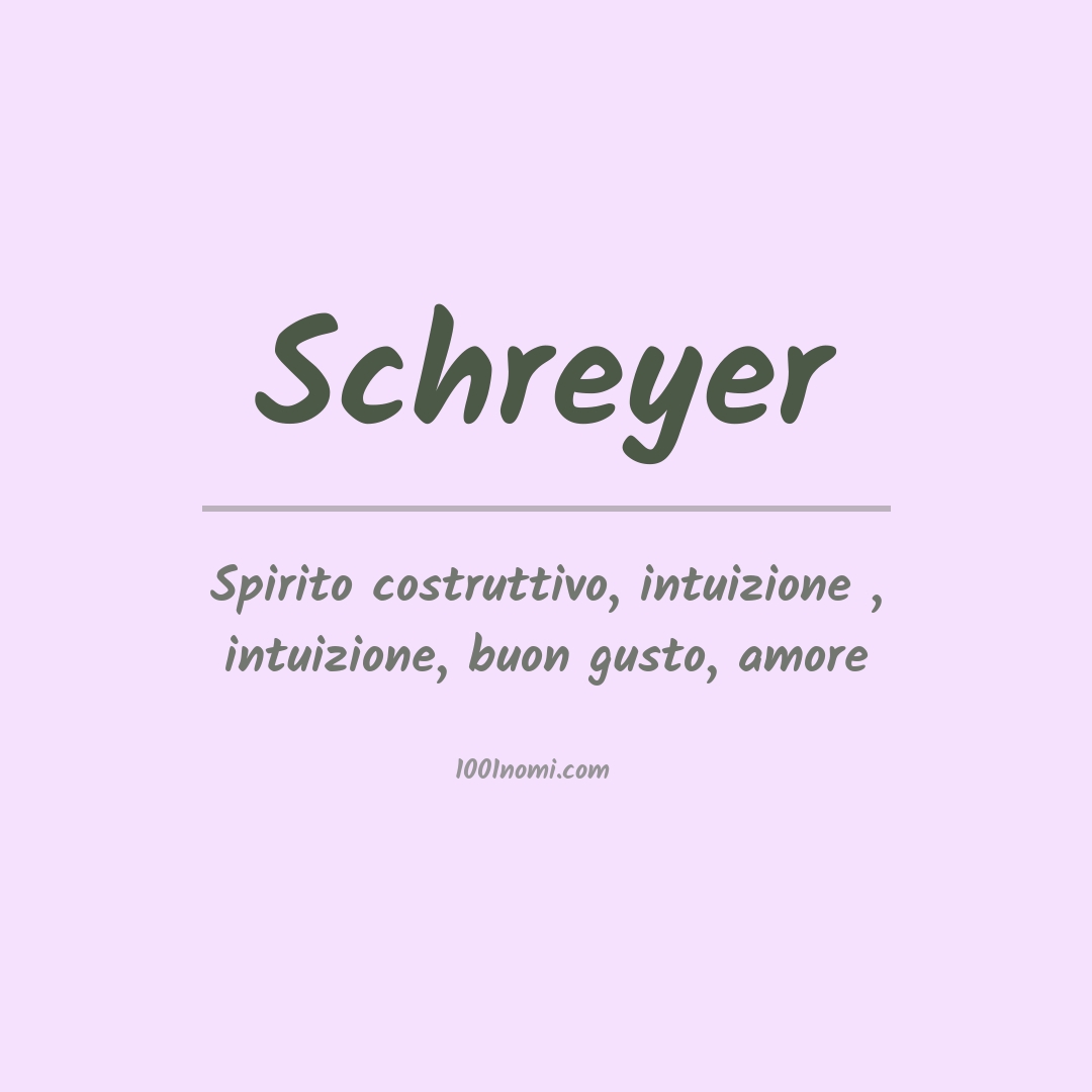 Significato del nome Schreyer