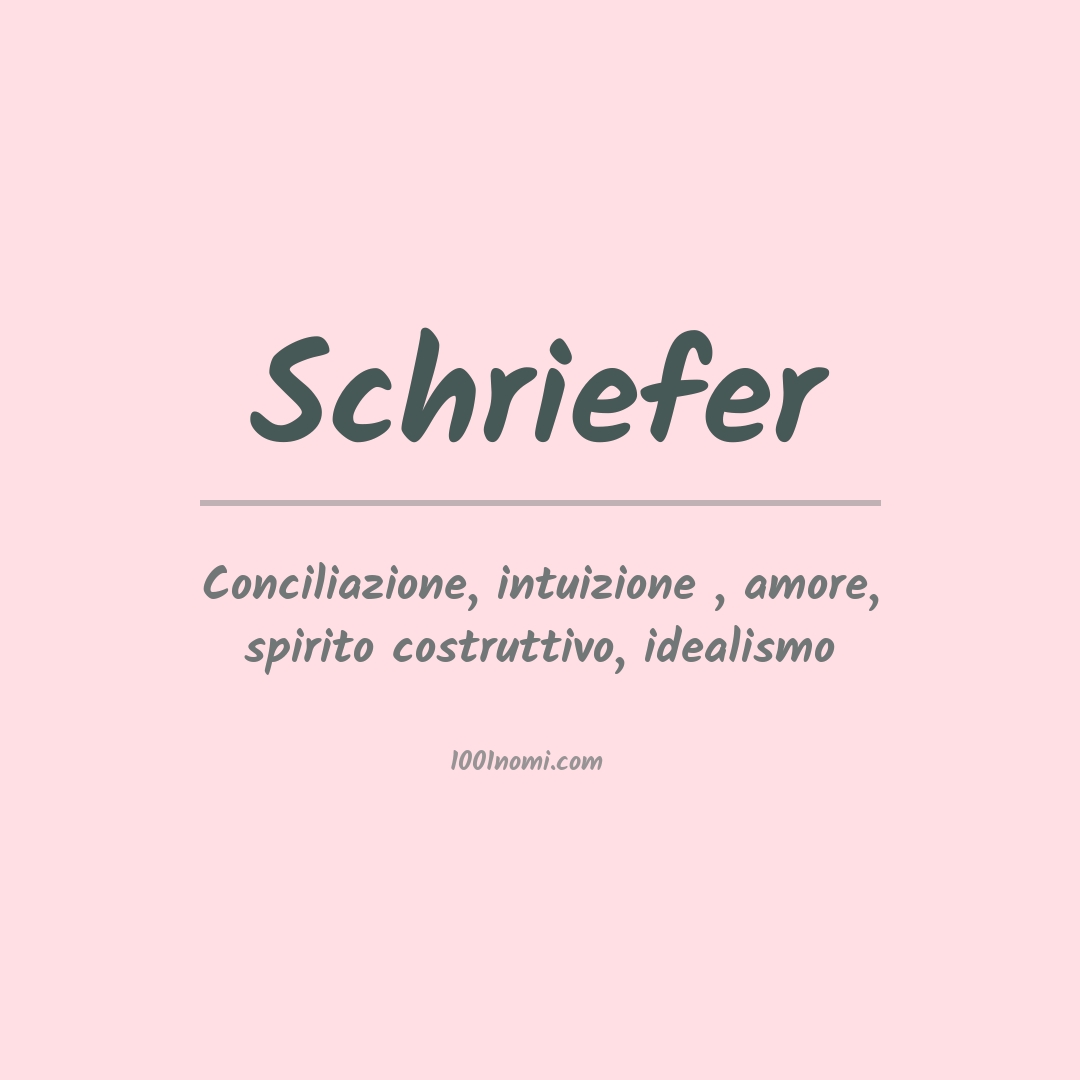 Significato del nome Schriefer