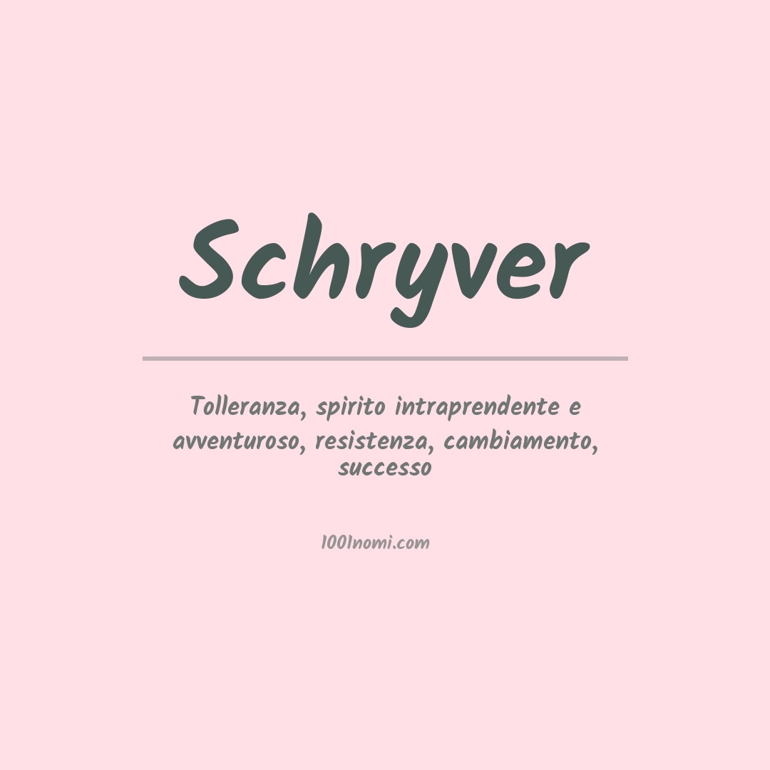 Significato del nome Schryver