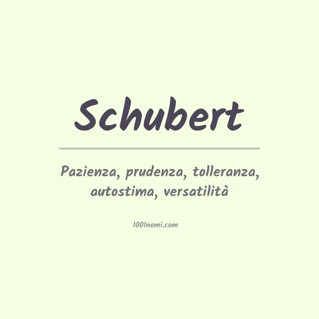 Significato del nome Schubert