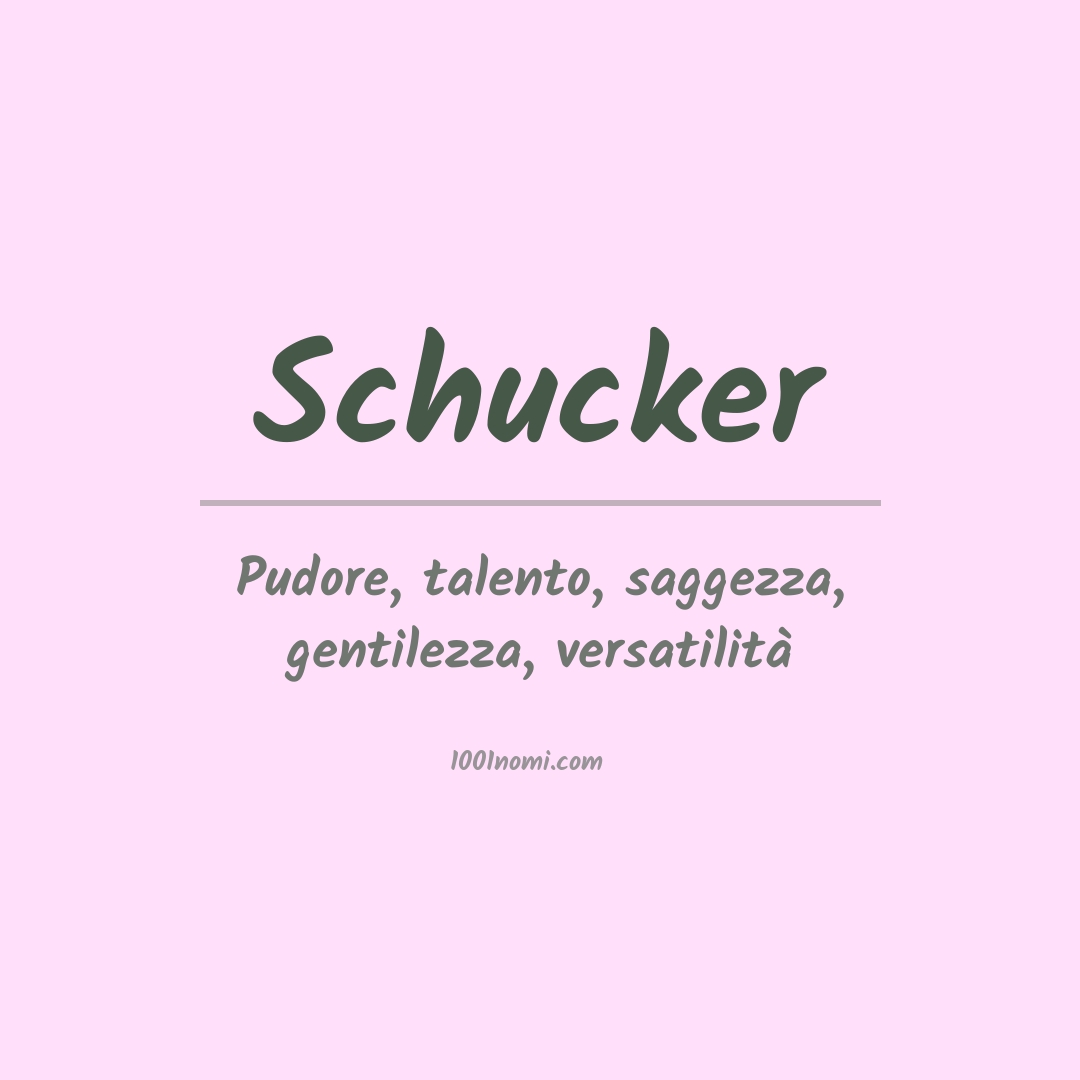 Significato del nome Schucker