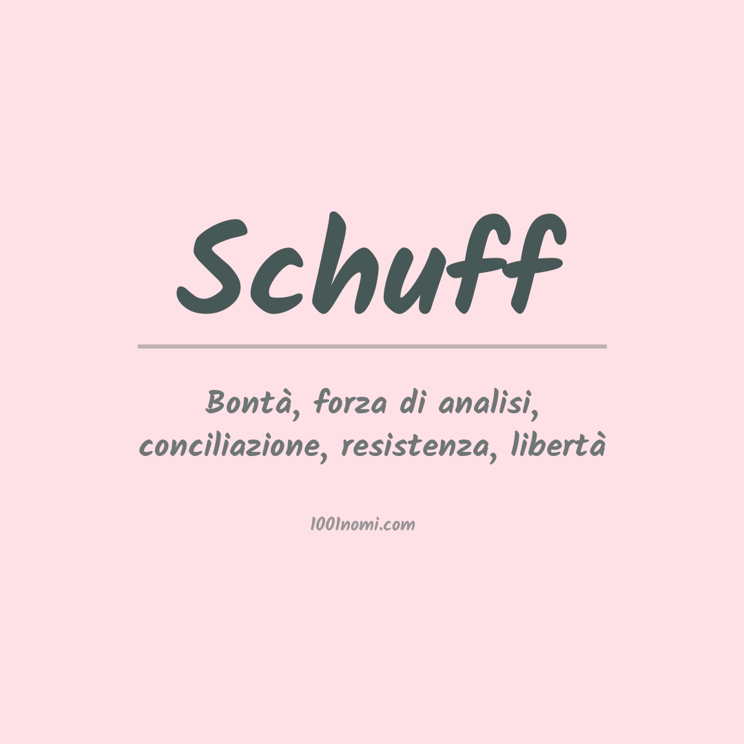 Significato del nome Schuff