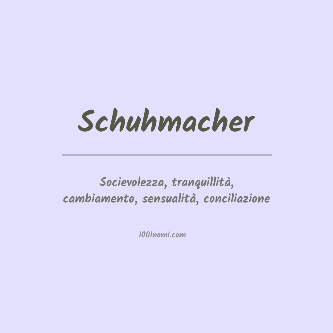 Significato del nome Schuhmacher