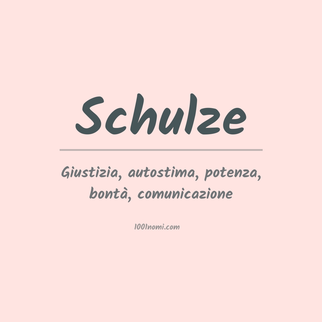 Significato del nome Schulze