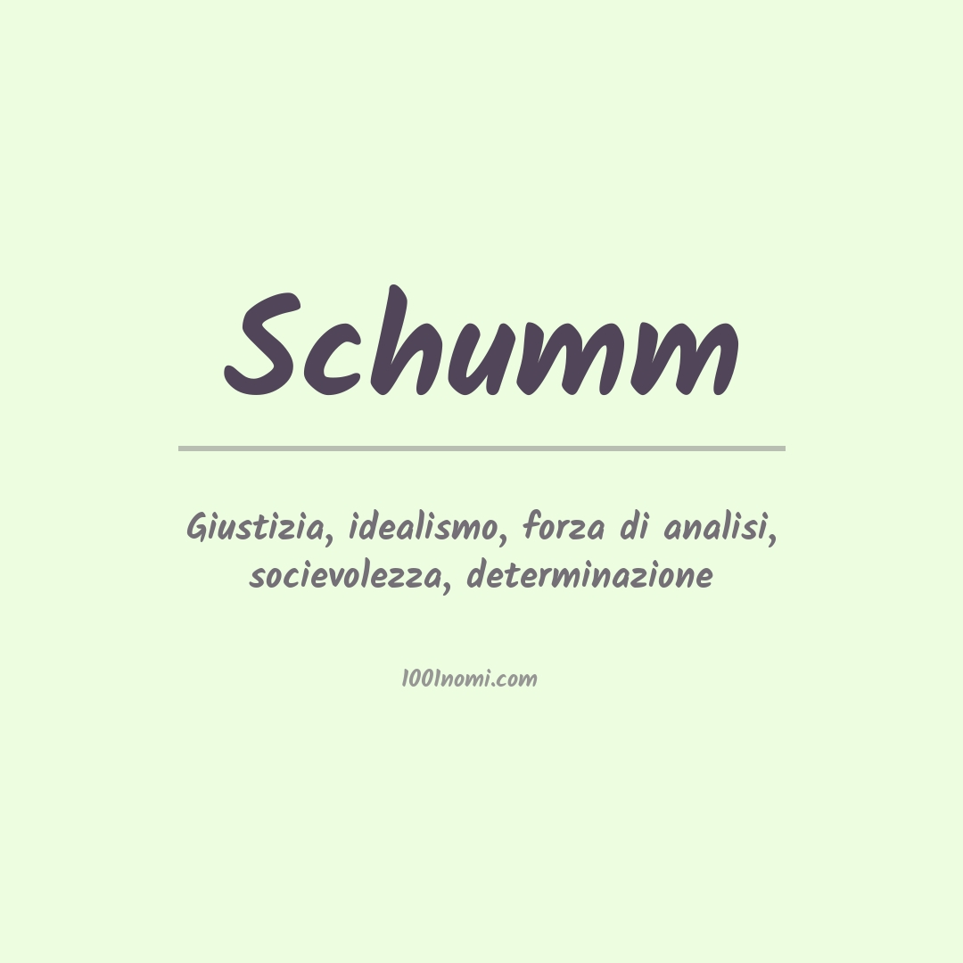 Significato del nome Schumm