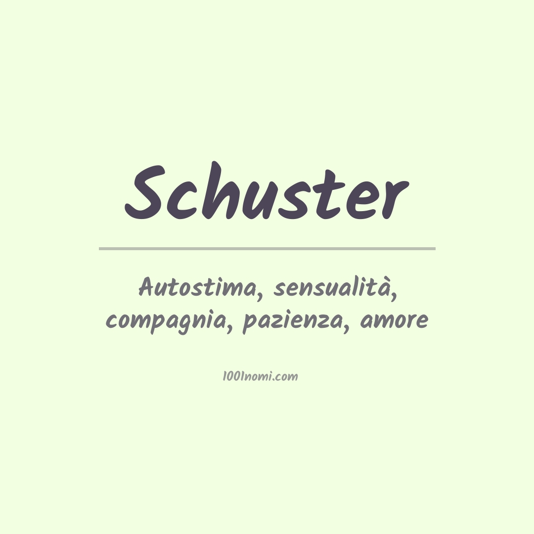 Significato del nome Schuster