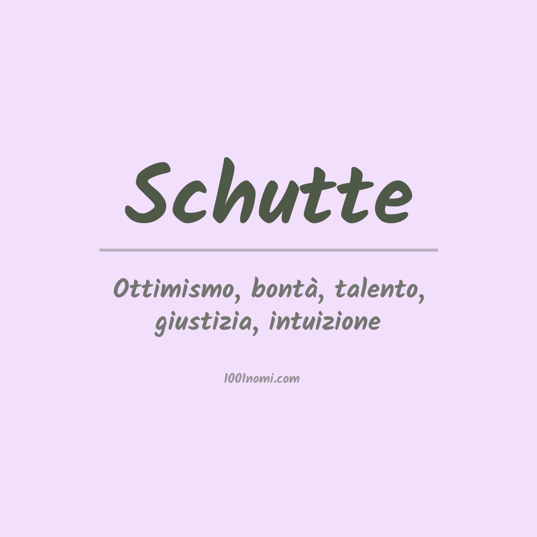 Significato del nome Schutte