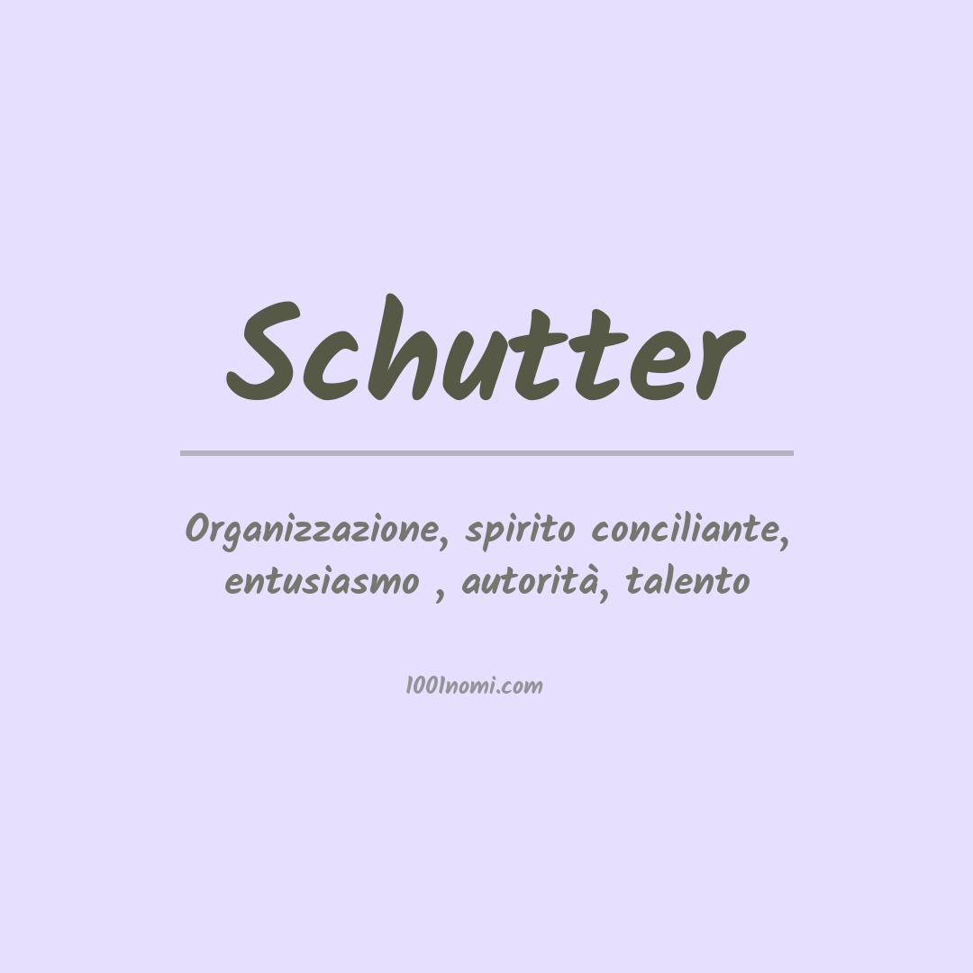 Significato del nome Schutter