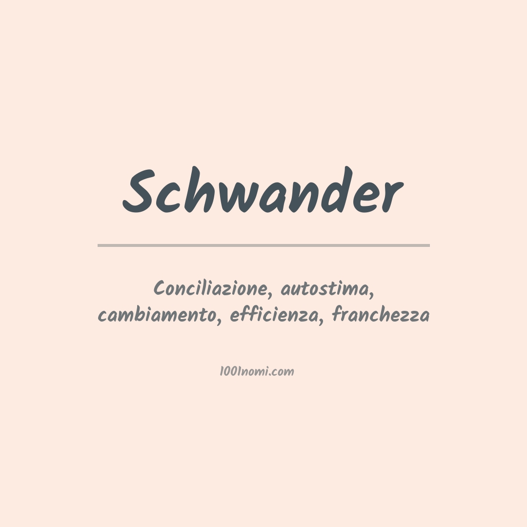 Significato del nome Schwander