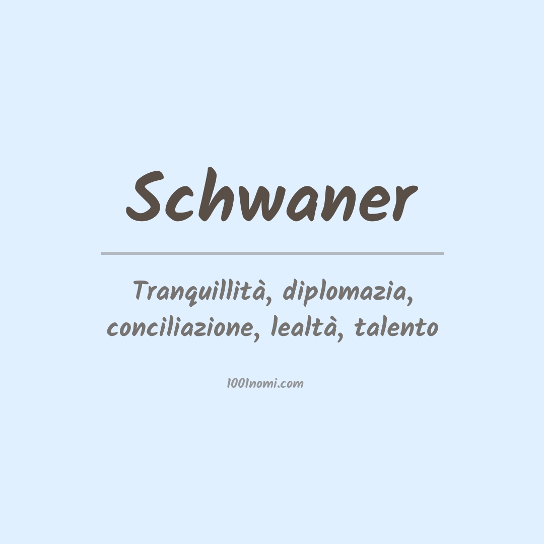 Significato del nome Schwaner