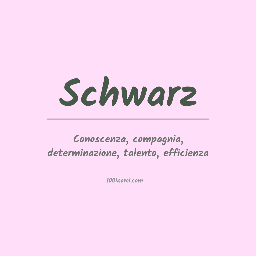 Significato del nome Schwarz