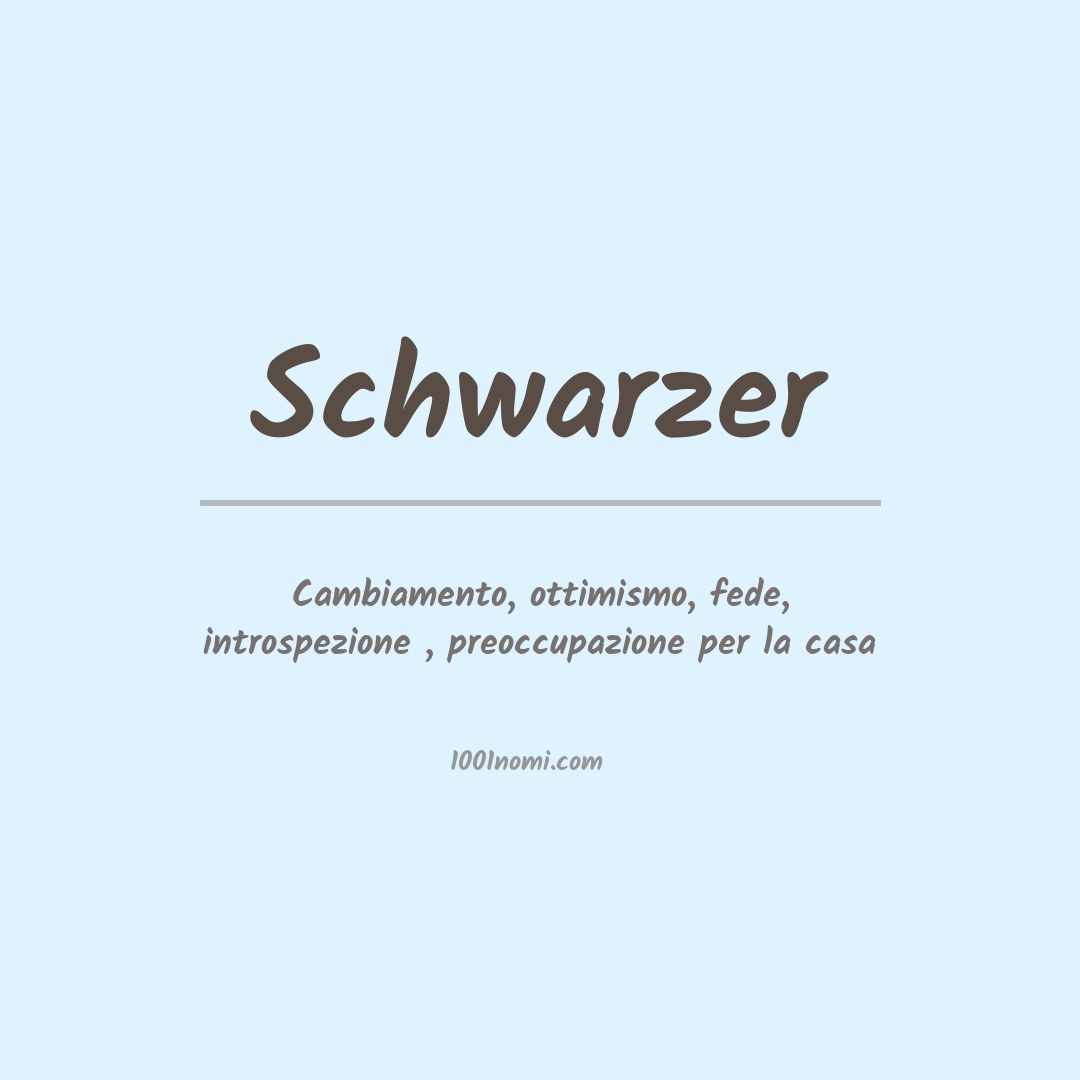 Significato del nome Schwarzer