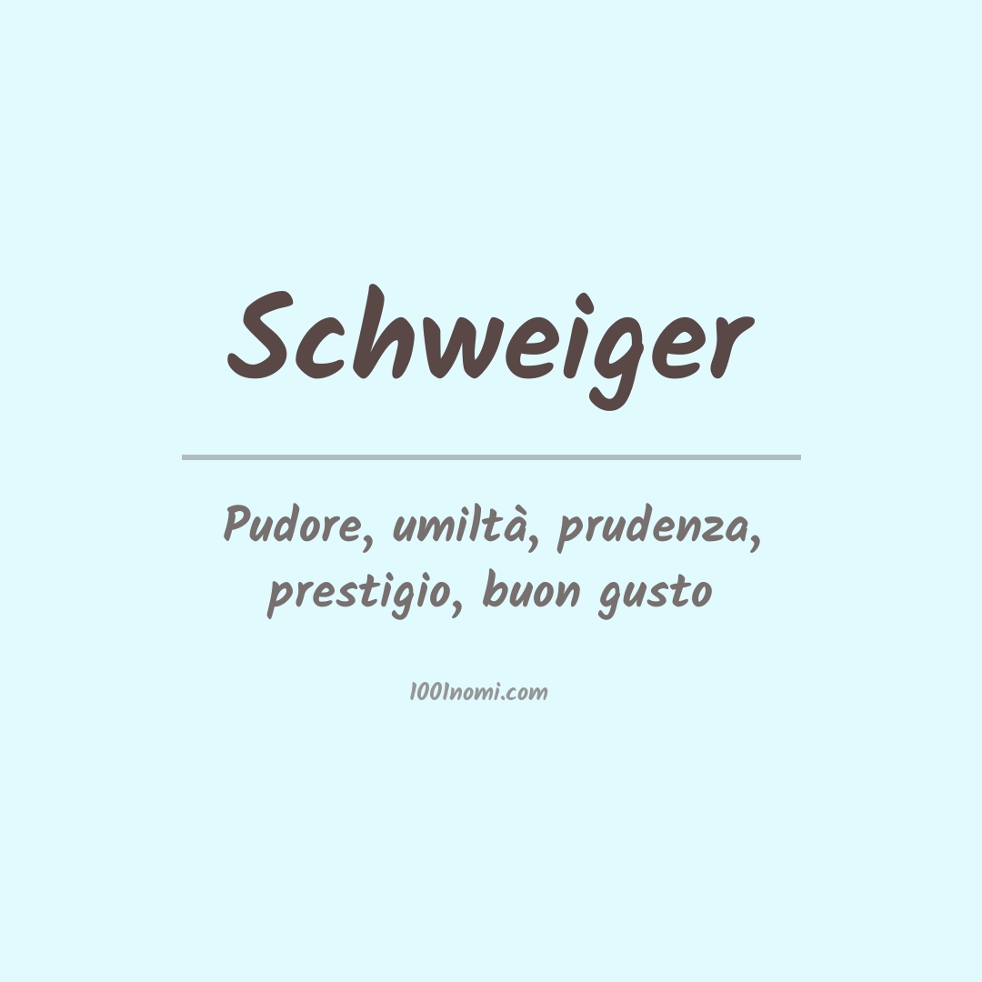 Significato del nome Schweiger