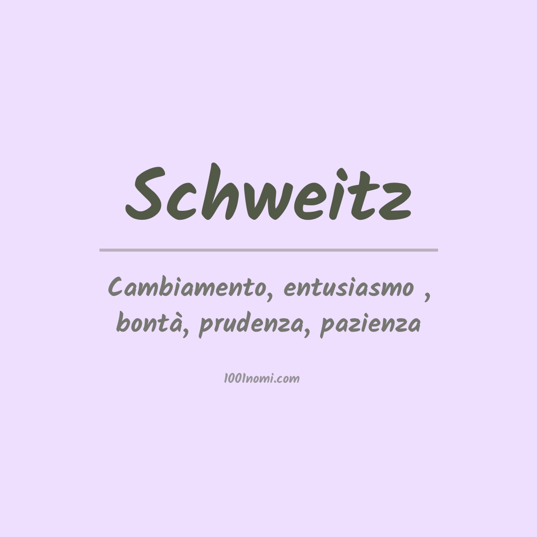 Significato del nome Schweitz