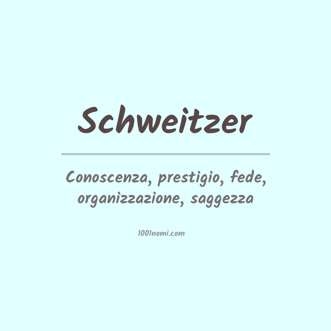 Significato del nome Schweitzer