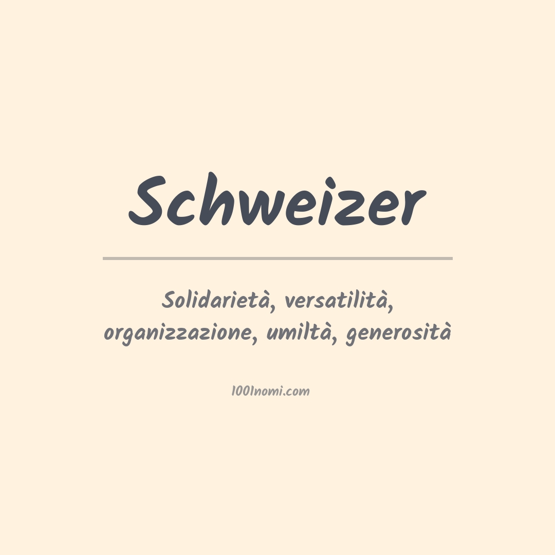 Significato del nome Schweizer