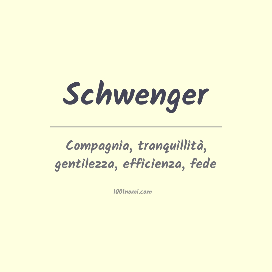 Significato del nome Schwenger