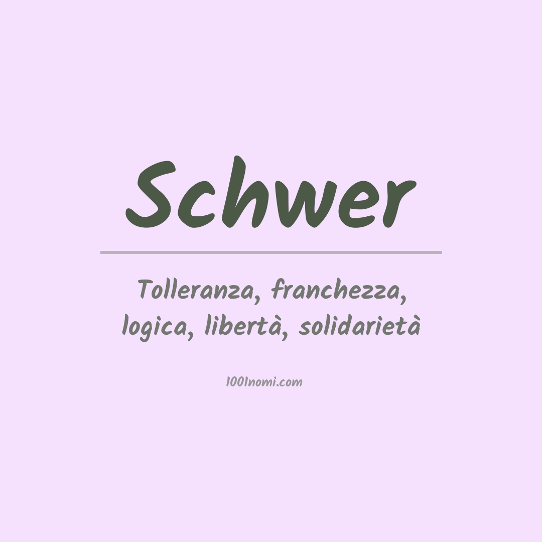 Significato del nome Schwer