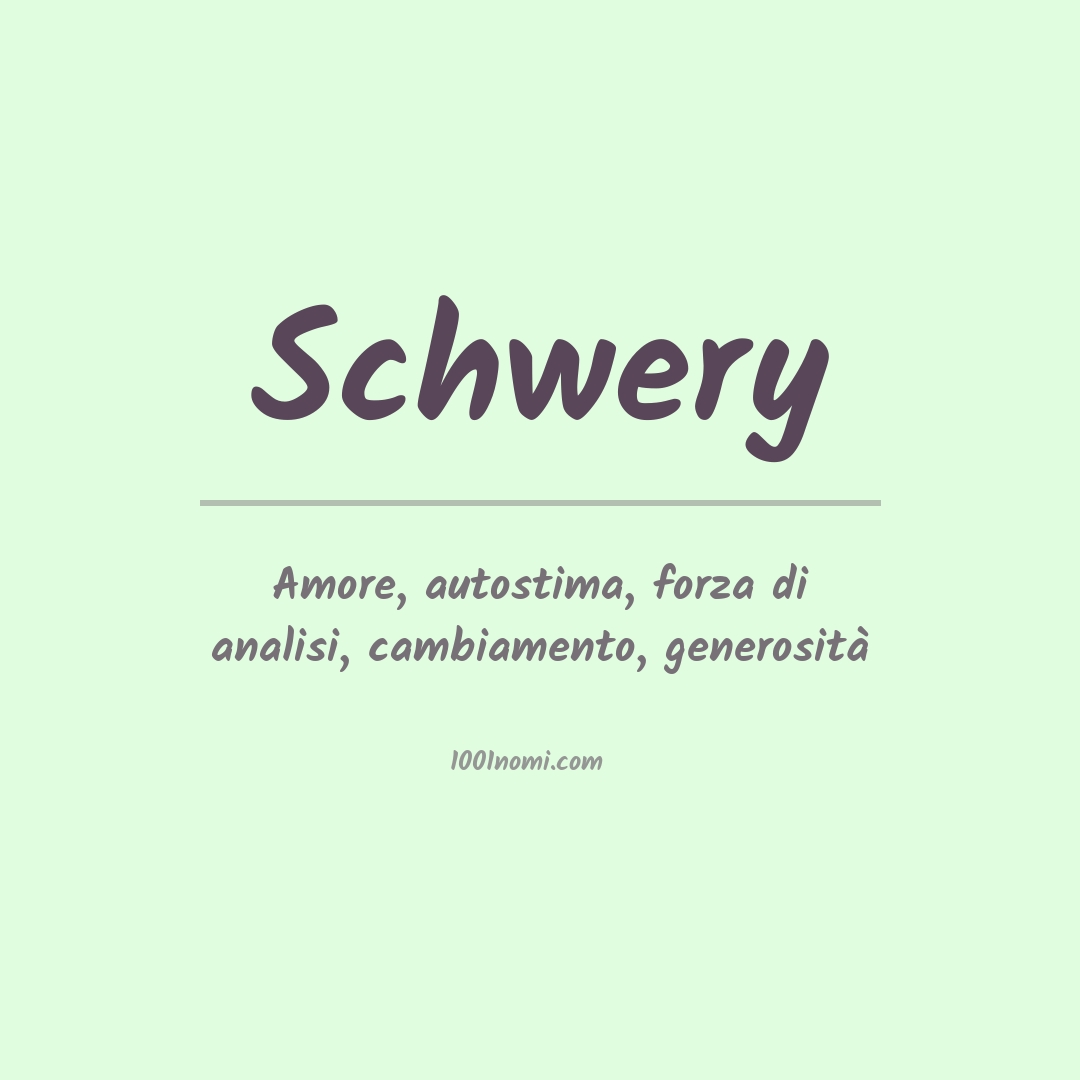 Significato del nome Schwery