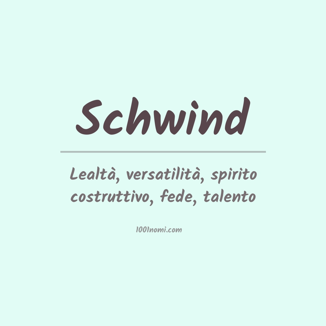 Significato del nome Schwind