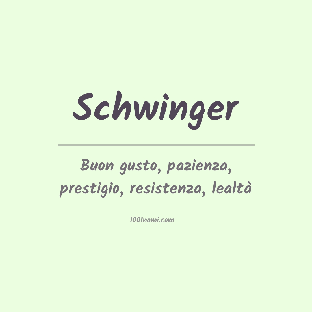 Significato del nome Schwinger