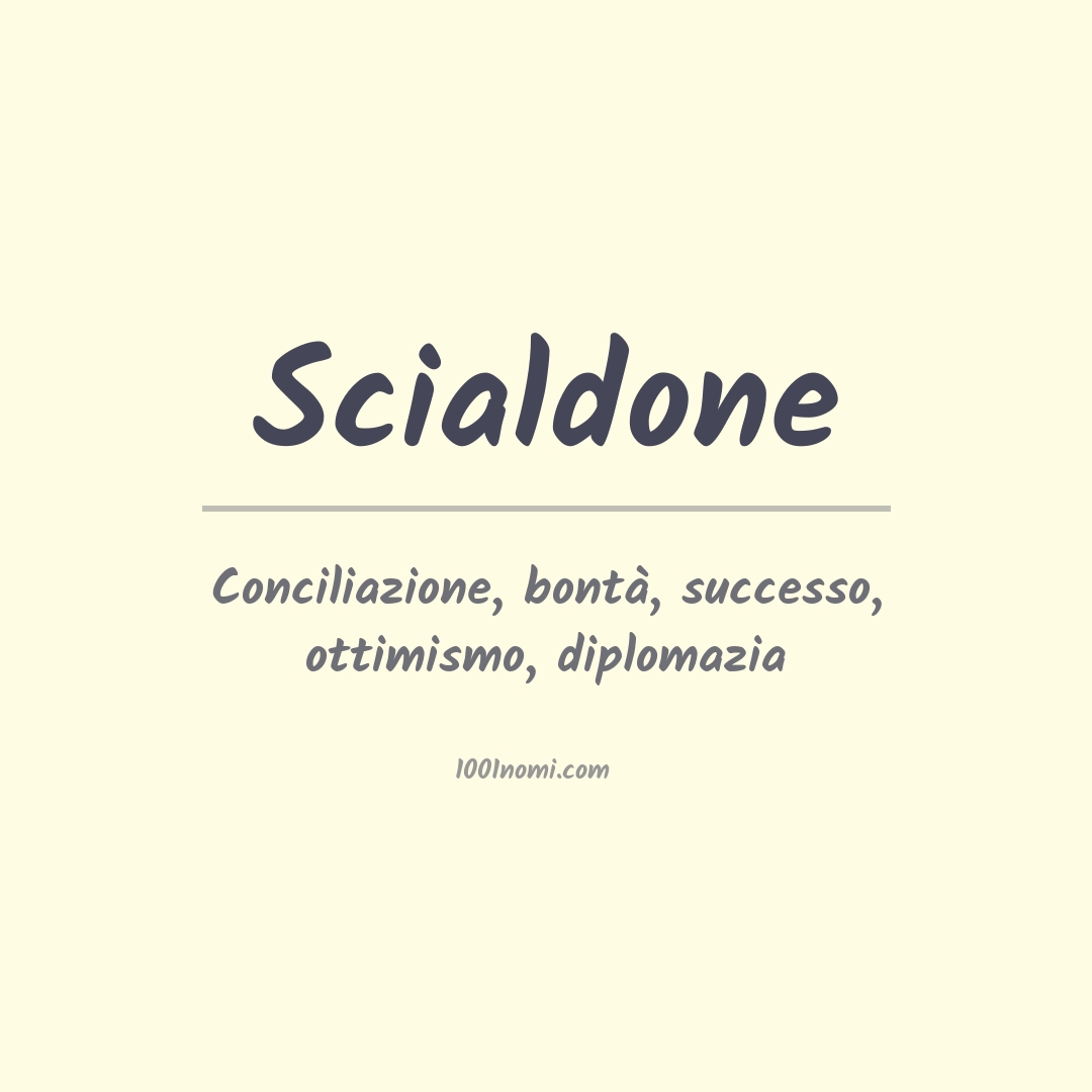 Significato del nome Scialdone