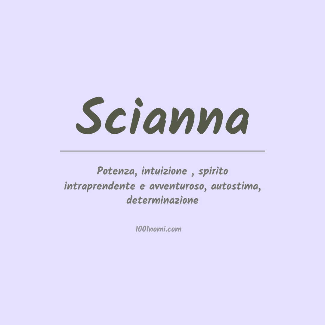 Significato del nome Scianna