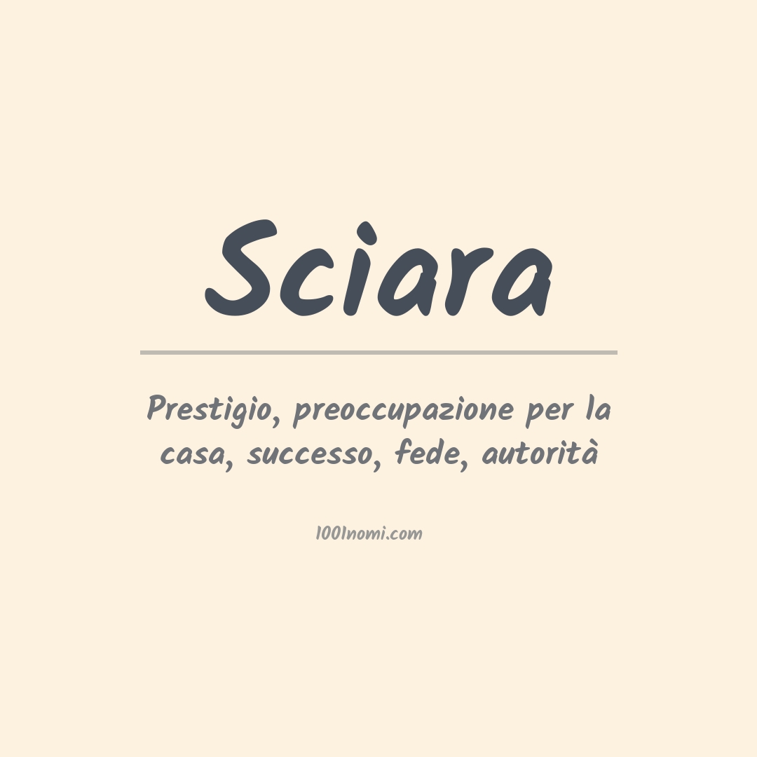 Significato del nome Sciara