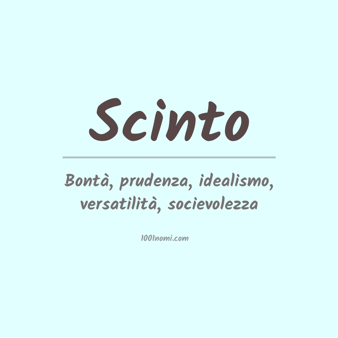 Significato del nome Scinto