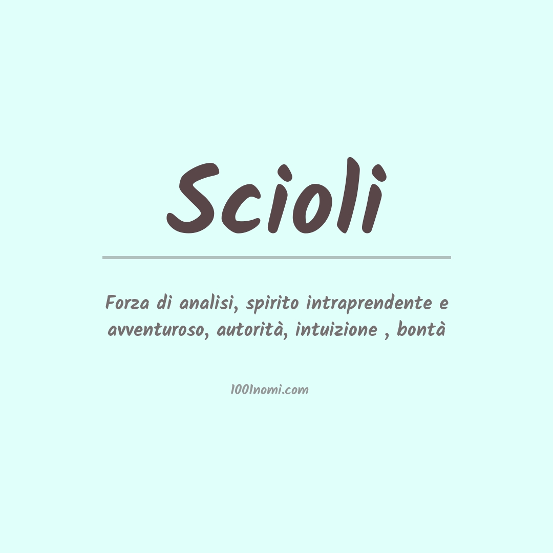 Significato del nome Scioli