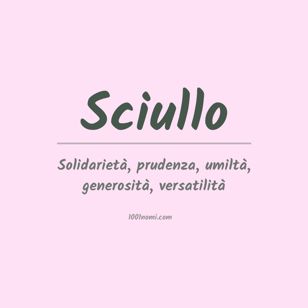 Significato del nome Sciullo