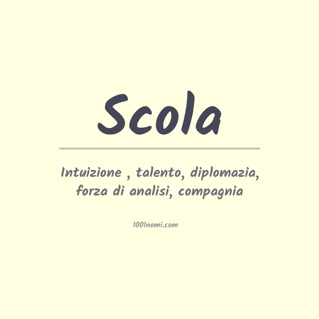 Significato del nome Scola