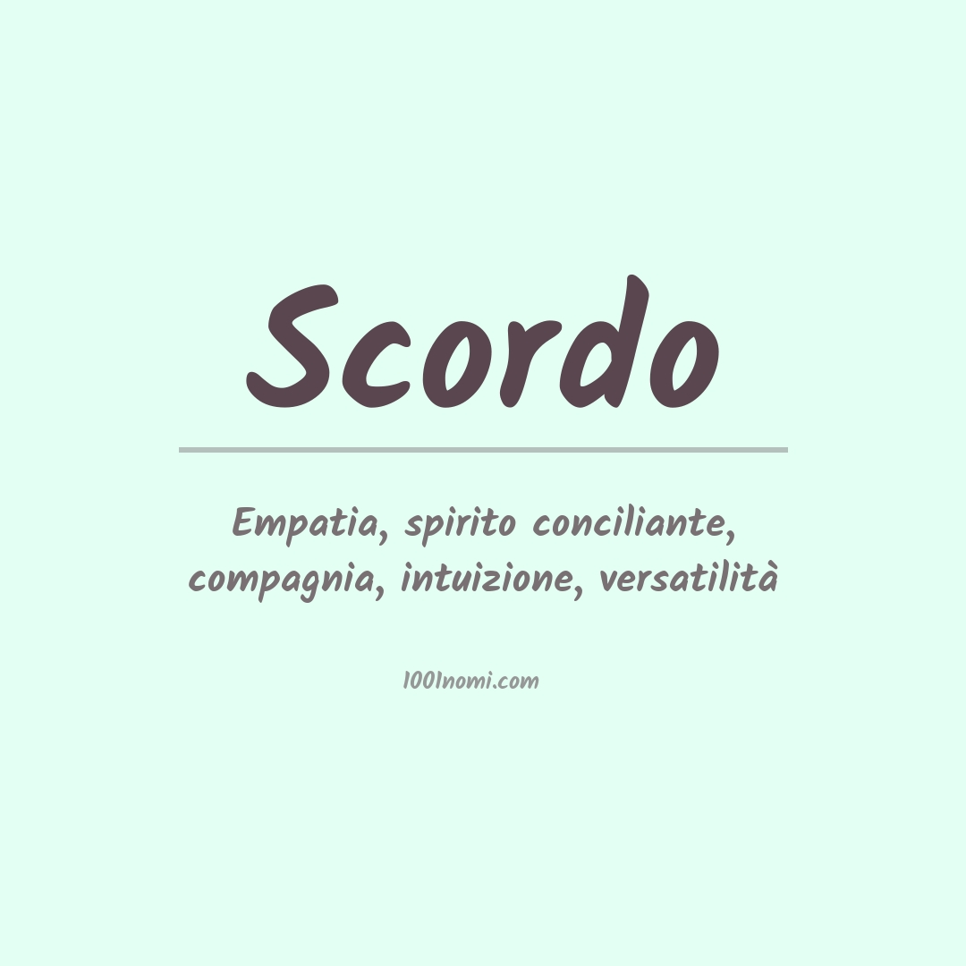 Significato del nome Scordo