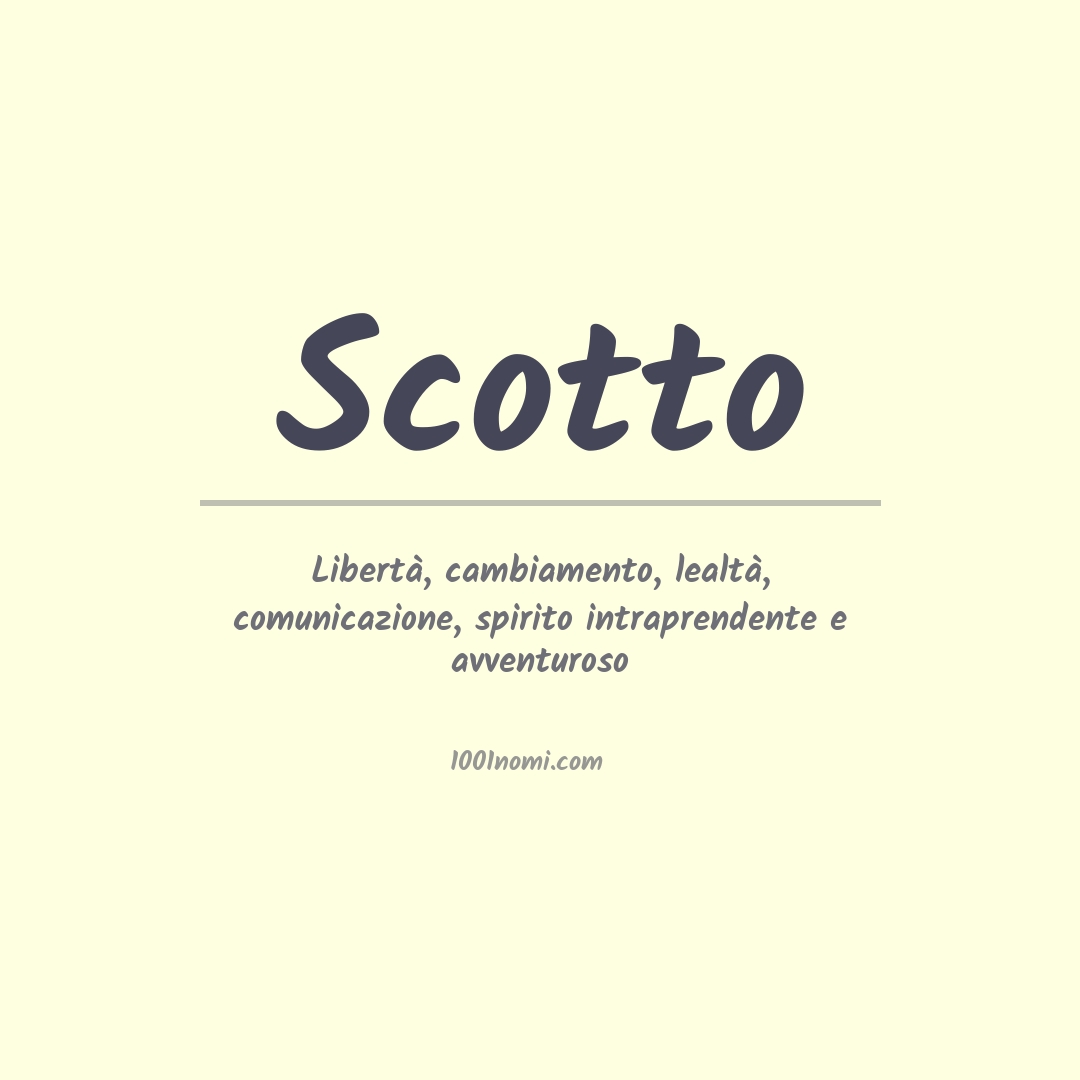 Significato del nome Scotto