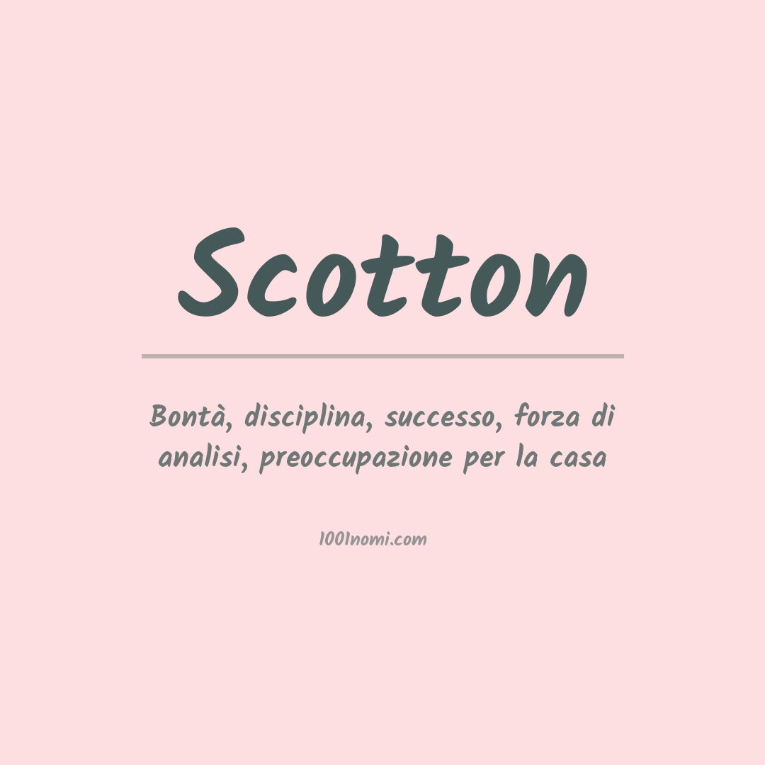 Significato del nome Scotton