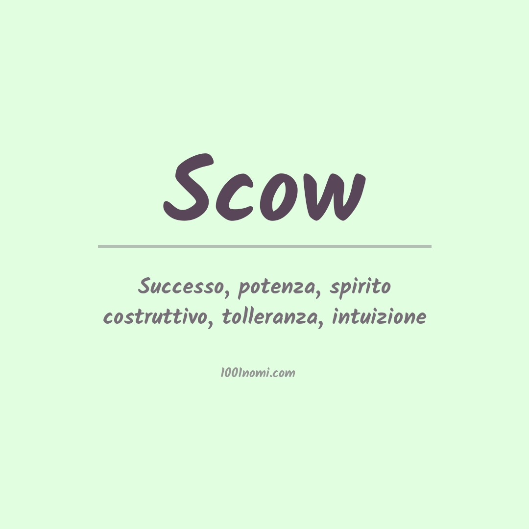 Significato del nome Scow