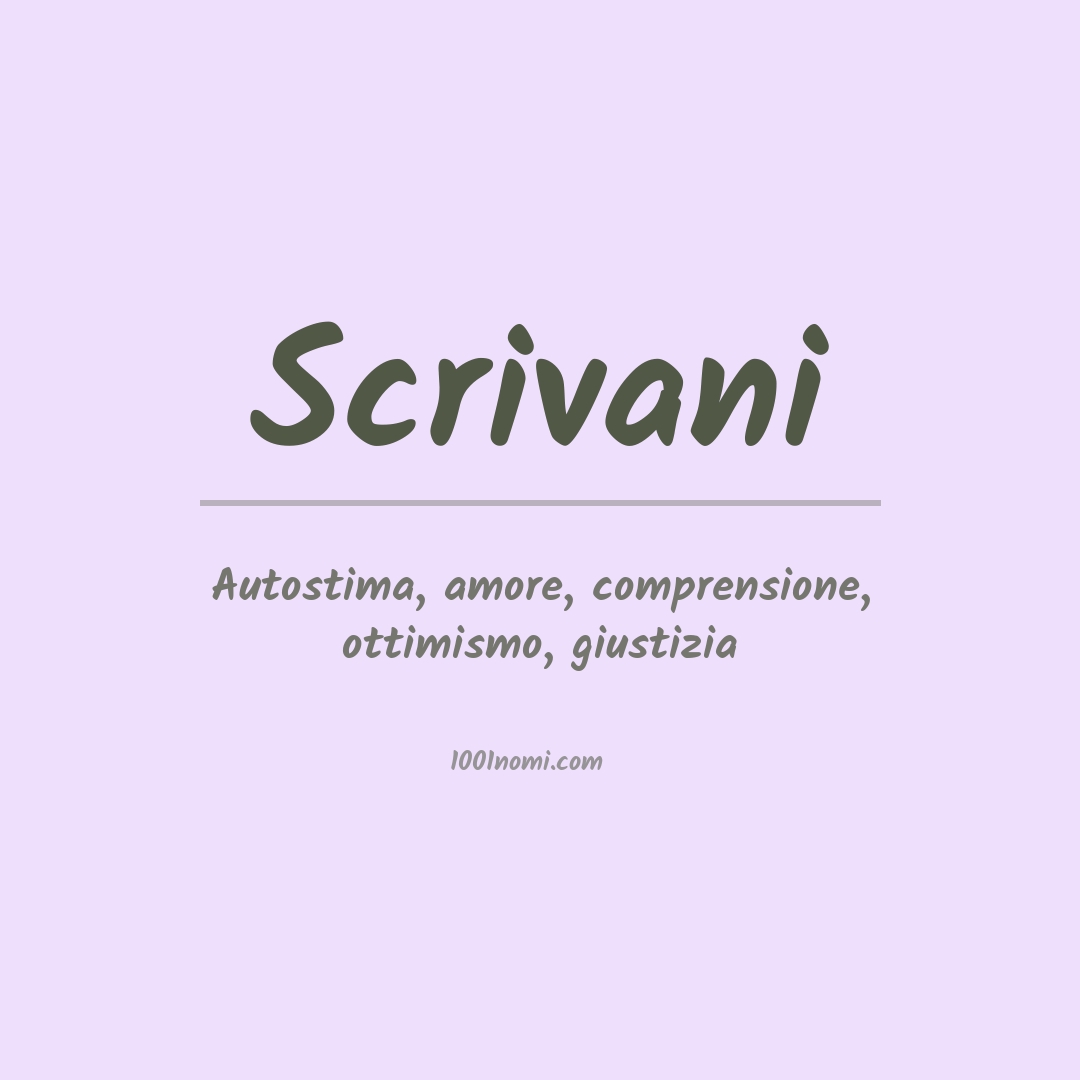 Significato del nome Scrivani